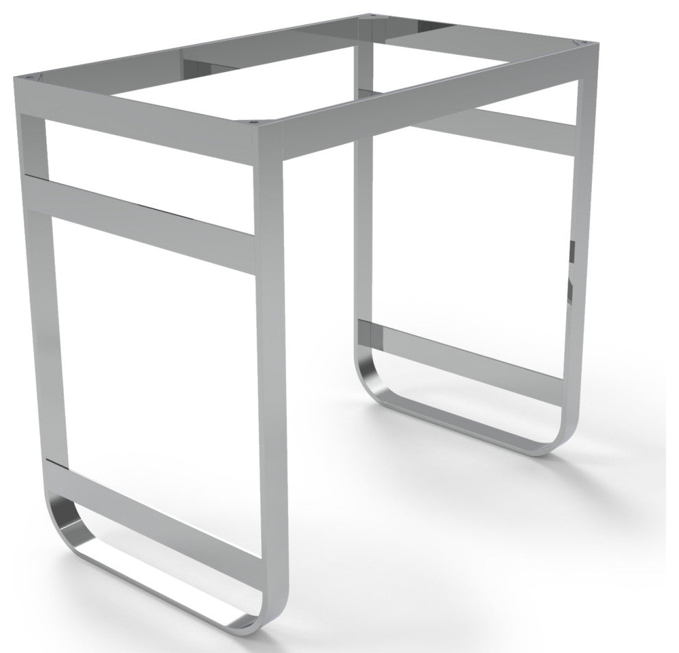 CastelloUSA Alpha 35" Single Bathroom Vanity, Base Only, Chrome