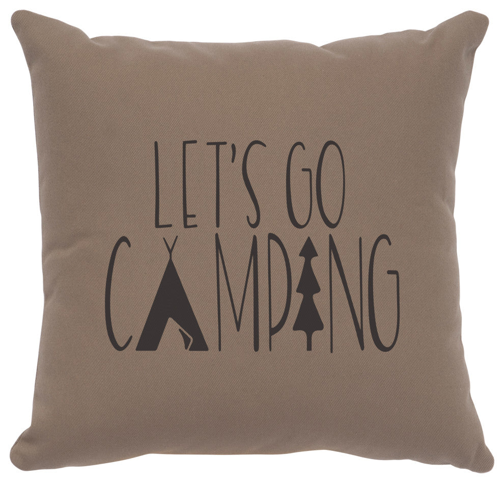 Image Pillow 16x16 Go Camping Cotton Taupe