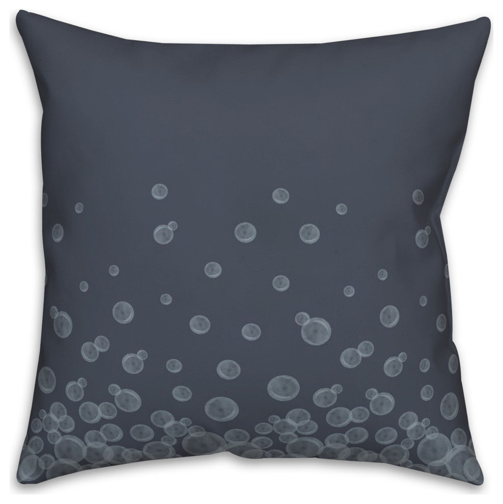 Bubbles On Navy 18 x 18 Spun Poly Pillow