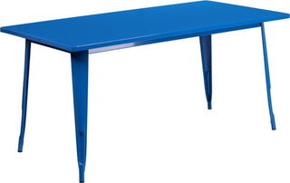 Brimmes Rectangular 31.5'' x 63'' Blue Metal Table, 29.50"
