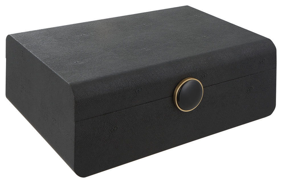 Uttermost Lalique Black Shagreen Box