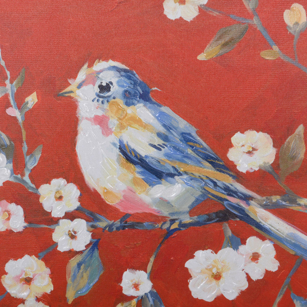 Singing Solo I Hand Embellished Canvas Print 16"Wx16"H1"D
