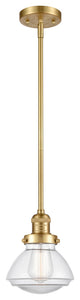 Olean 1 Light Mini Pendant, Satin Gold, Clear