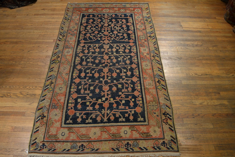 Consigned Antique Khotan Pomegranate Design Age 1920's, 4'10"x8'10"