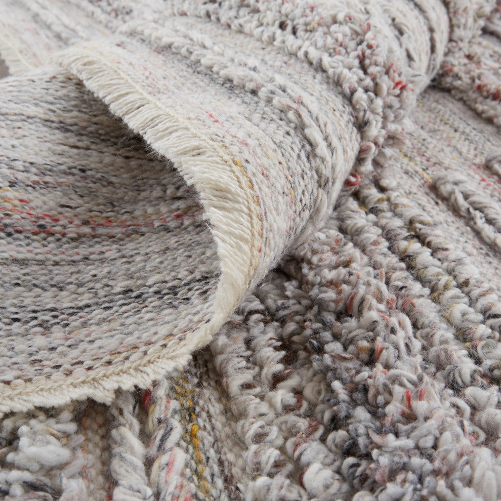Weave & Wander Akton Shag Rug, Gray/Red/Yellow, 10ft x 14ft Rug
