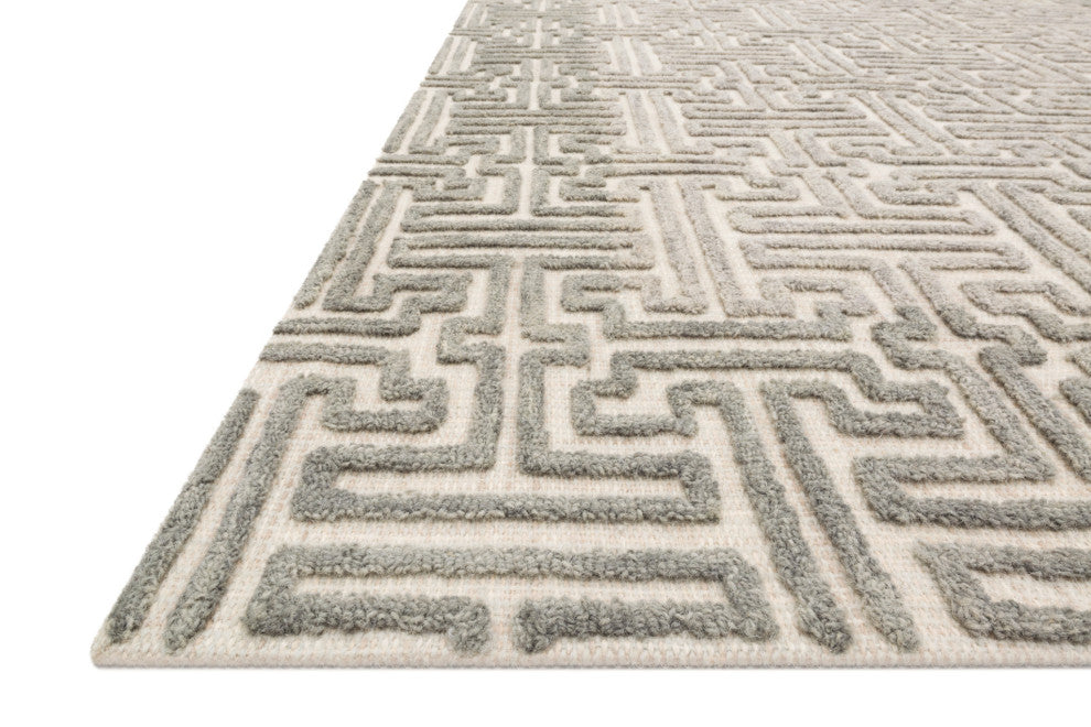 100% Wool, Stone / Sand Ehren EHR-03 Area Rug by Loloi, Stone/Sand, 9'3"x13'