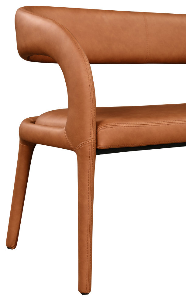 Sylvester Faux Leather Bench, Cognac