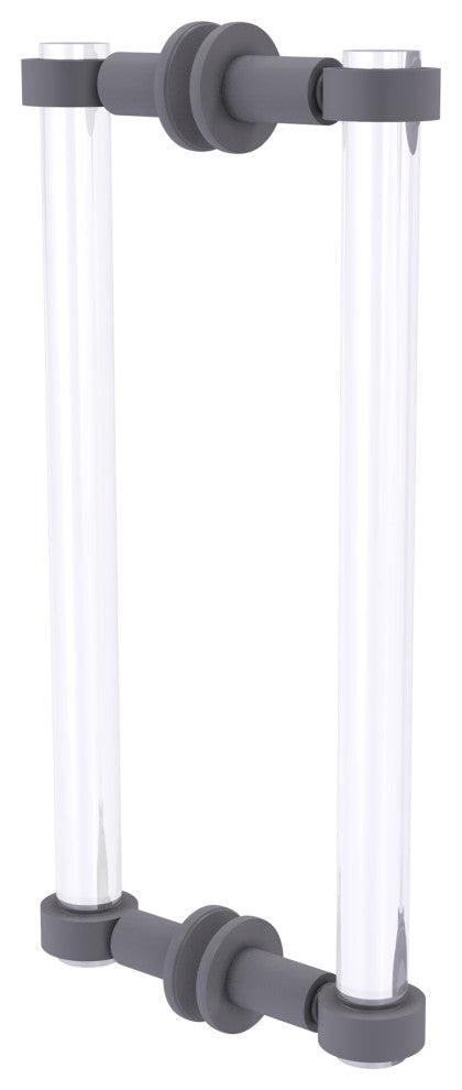 Clearview 12" Back to Back Shower Door Pull, Matte Gray