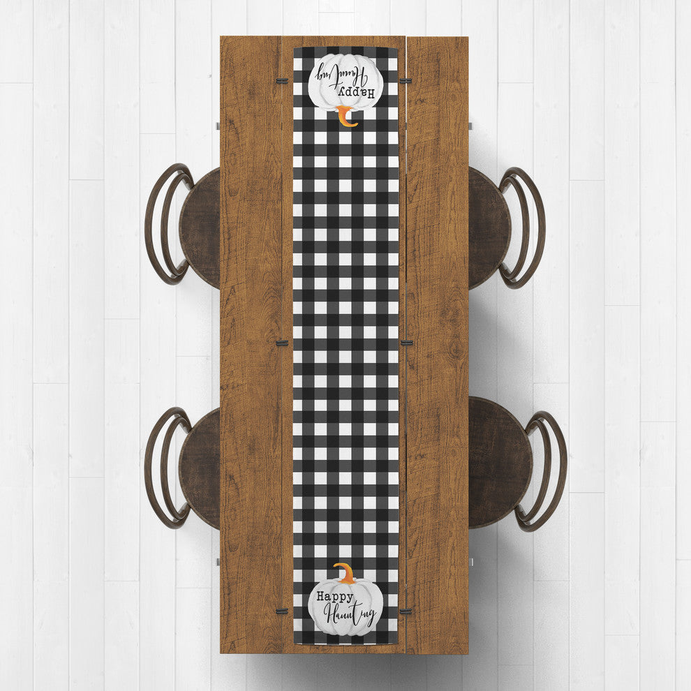Happy Haunting Buffalo Check Table Runner