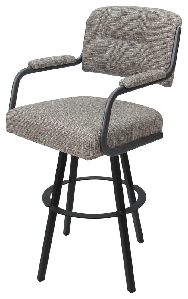 Swivel Metal Bar Stool on Warren Base, Jetty June/Gray, 34"