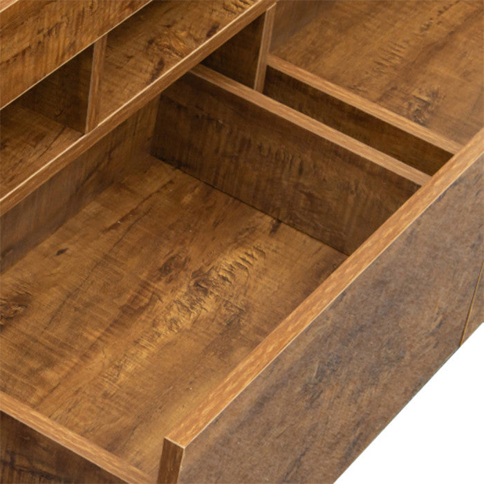 Vintage black TV cabinet wood TV benches with walnut finish