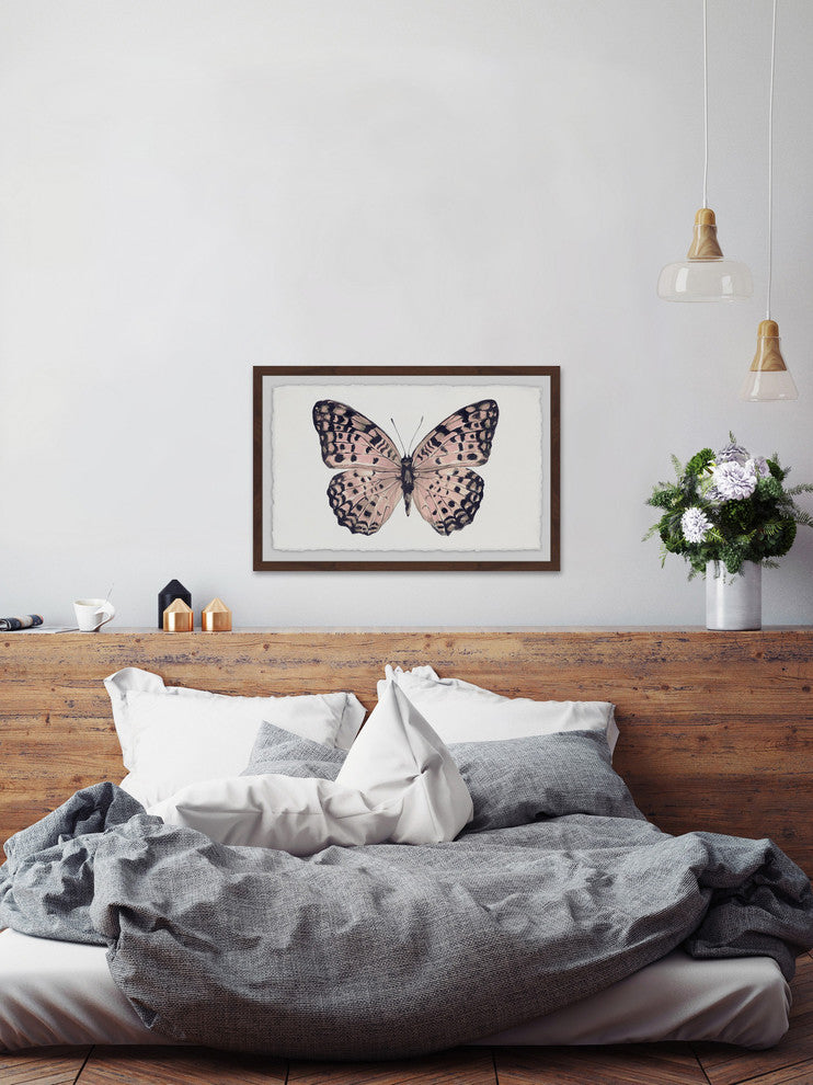"Pink and Black Wings" Framed Painting Print, 24"x16"