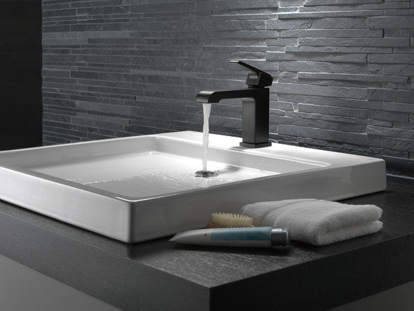 Delta Ara Single Handle Bathroom Faucet, Matte Black, 567LF-BLLPU