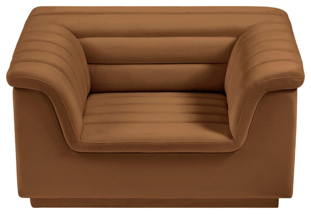 Cascade Upholstered Set, Saddle, Velvet, Chair