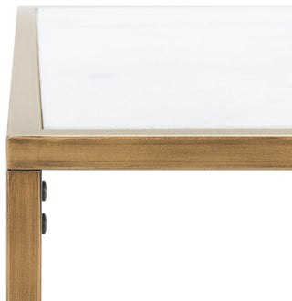 Safavieh Couture Brynna Rectangle Marble Coffee Table White/Bronze
