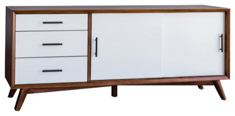 Flynn Large TV Console, Acorn/White