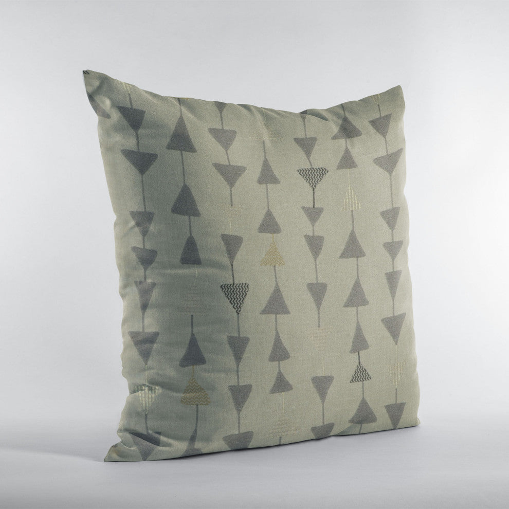 Pebble Manti Embroidery Luxury Throw Pillow, Double sided 24"x24"