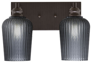 Edge 2-Light Bath Bar, Espresso Finish, 5" Smoke Textured Glass