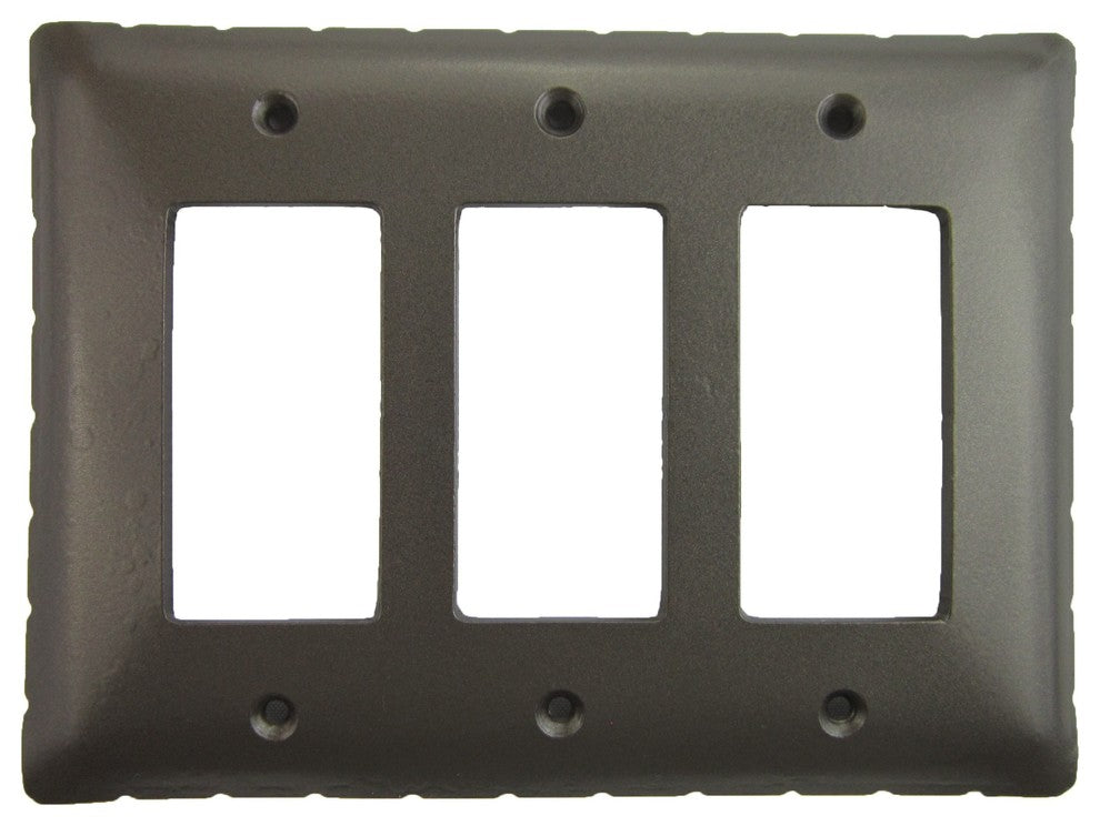 Classic Rancho Iron Triple Switch Plate GFI Decora SEPH432, Black
