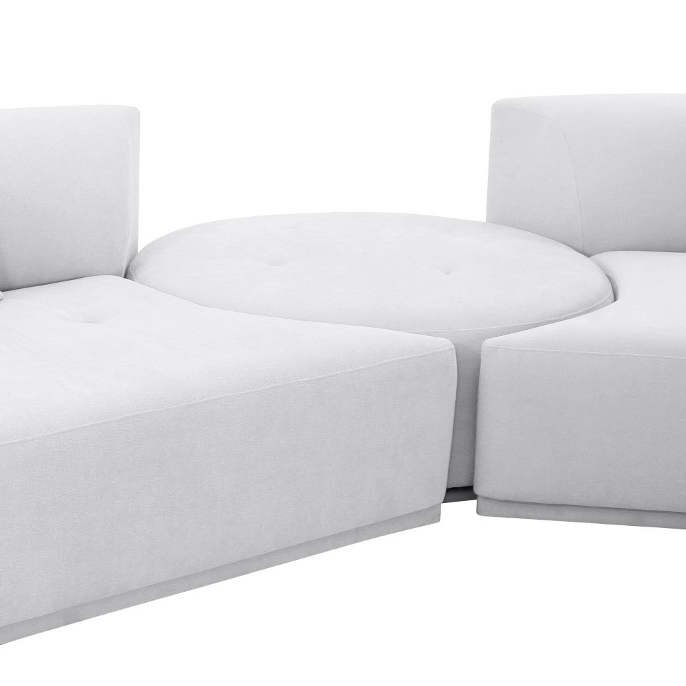 Fickle Grey Velvet 5-Piece Modular Chaise Sectional - Grey