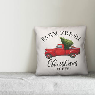 Farm Fresh Christmas Trees Throw Pillow, 18"x18"