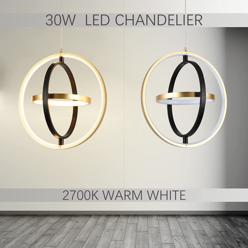 Modern LED Chandelier Adjustable Globe Pendant Light Fixture