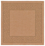 Rug Unique Loom Outdoor Border Light Brown Square 6' 0 x 6' 0