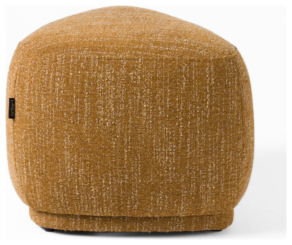 Divani Casa Kinsey Mustard Small River Rock Ottoman