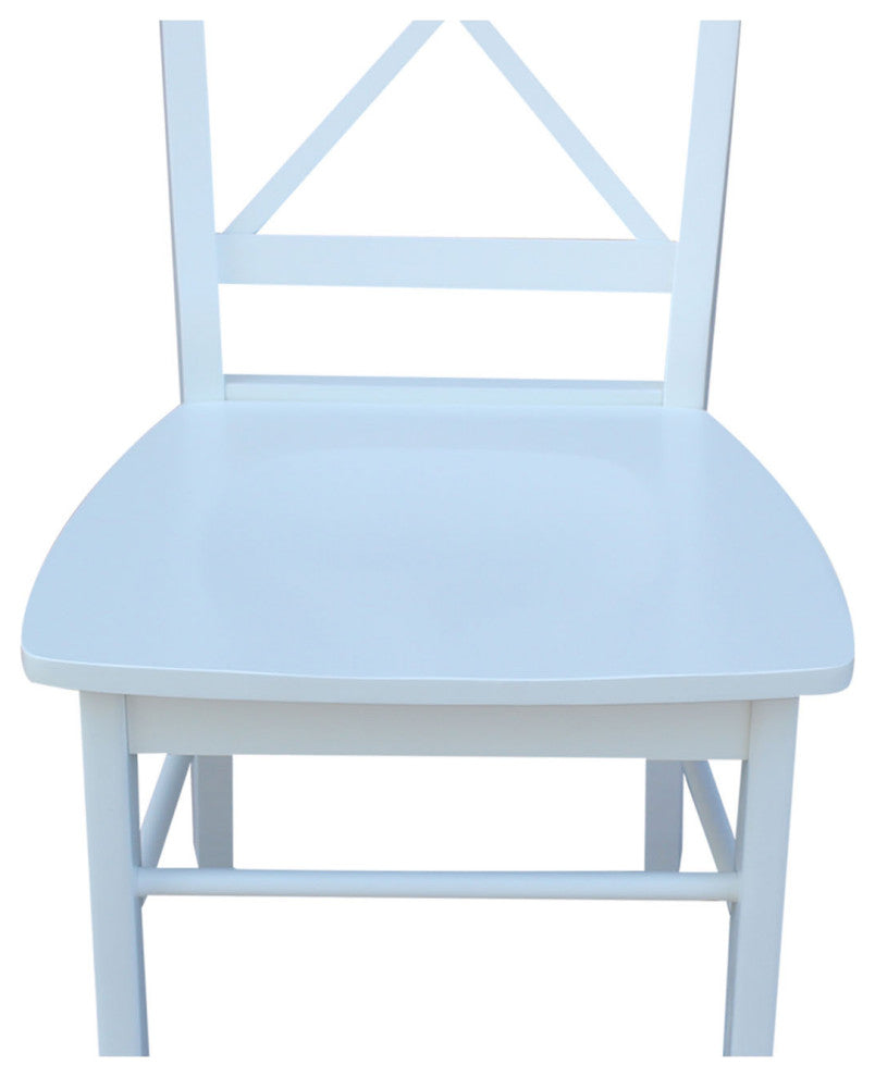 Set of Two X-Back Chairs, White