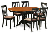Dining Set, 7-Piece With 6 Wooden Chairs