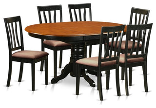 Dining Set, 7-Piece With 6 Wooden Chairs