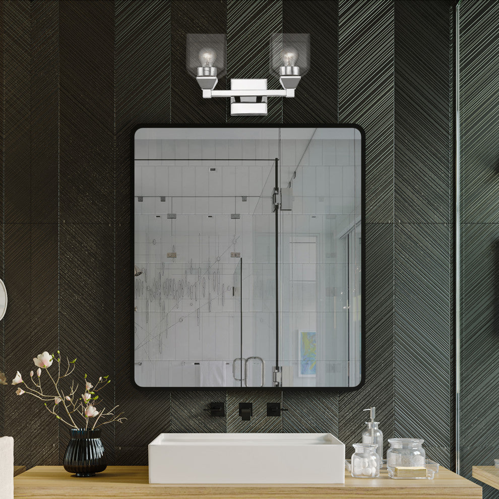 Aragon 2 Light Polished Chrome Vanity Sconce