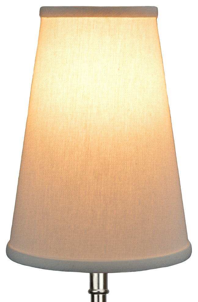 Fenchel Shades 3"x5"x7" Bulb Clip Attachment Empire Lamp Shade, Linen Cream