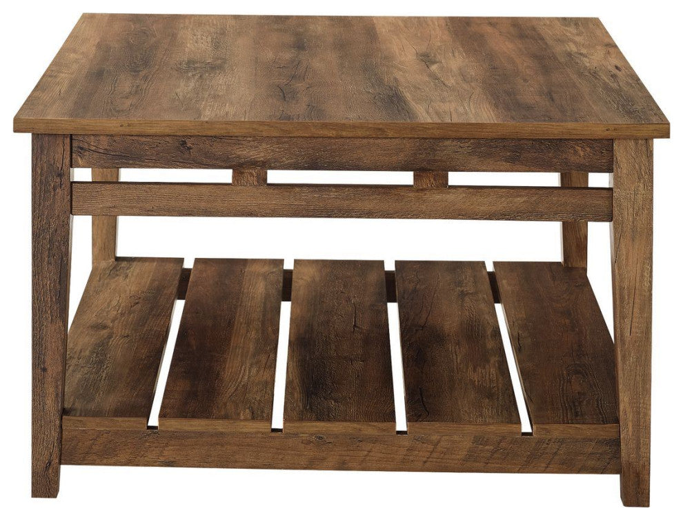Parker 30" Farmhouse Square Coffee Table - Rustic Oak