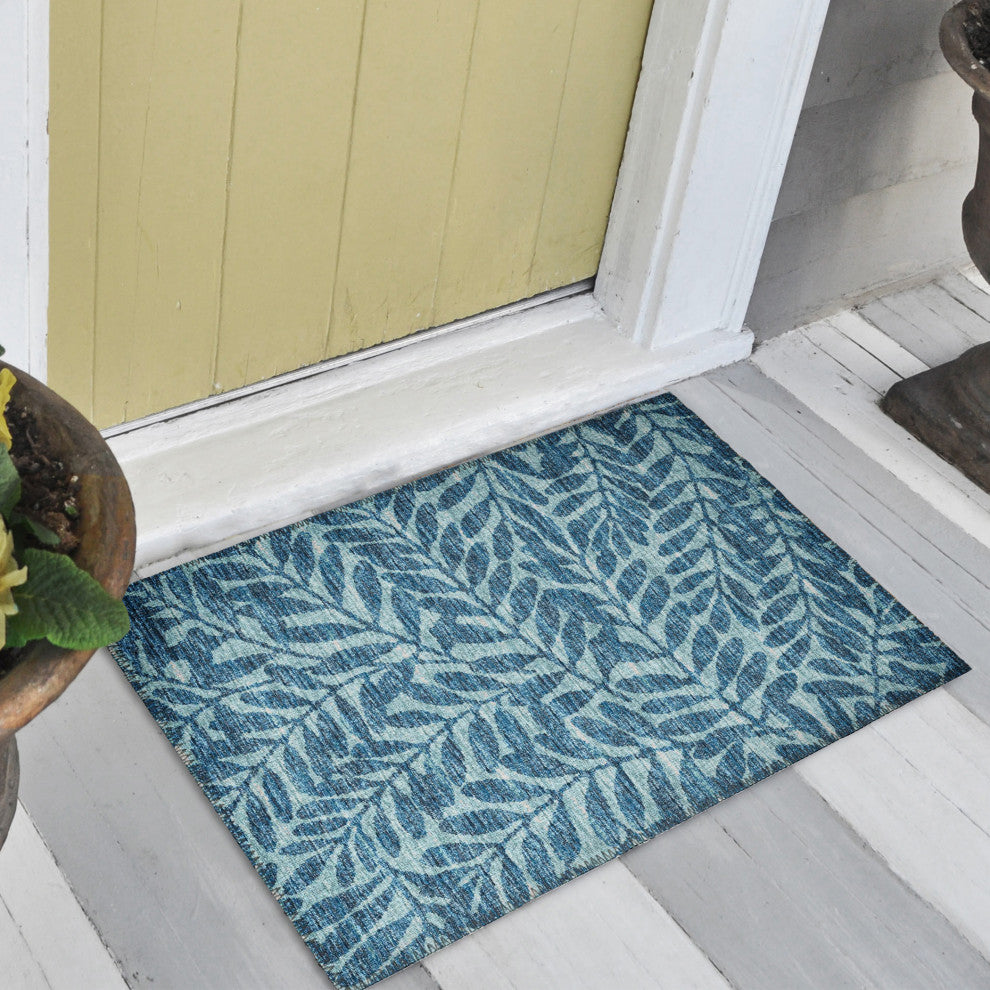 Indoor/Outdoor Sedona SN5 Denim Machine Washable 1'8" x 2'6" Rug