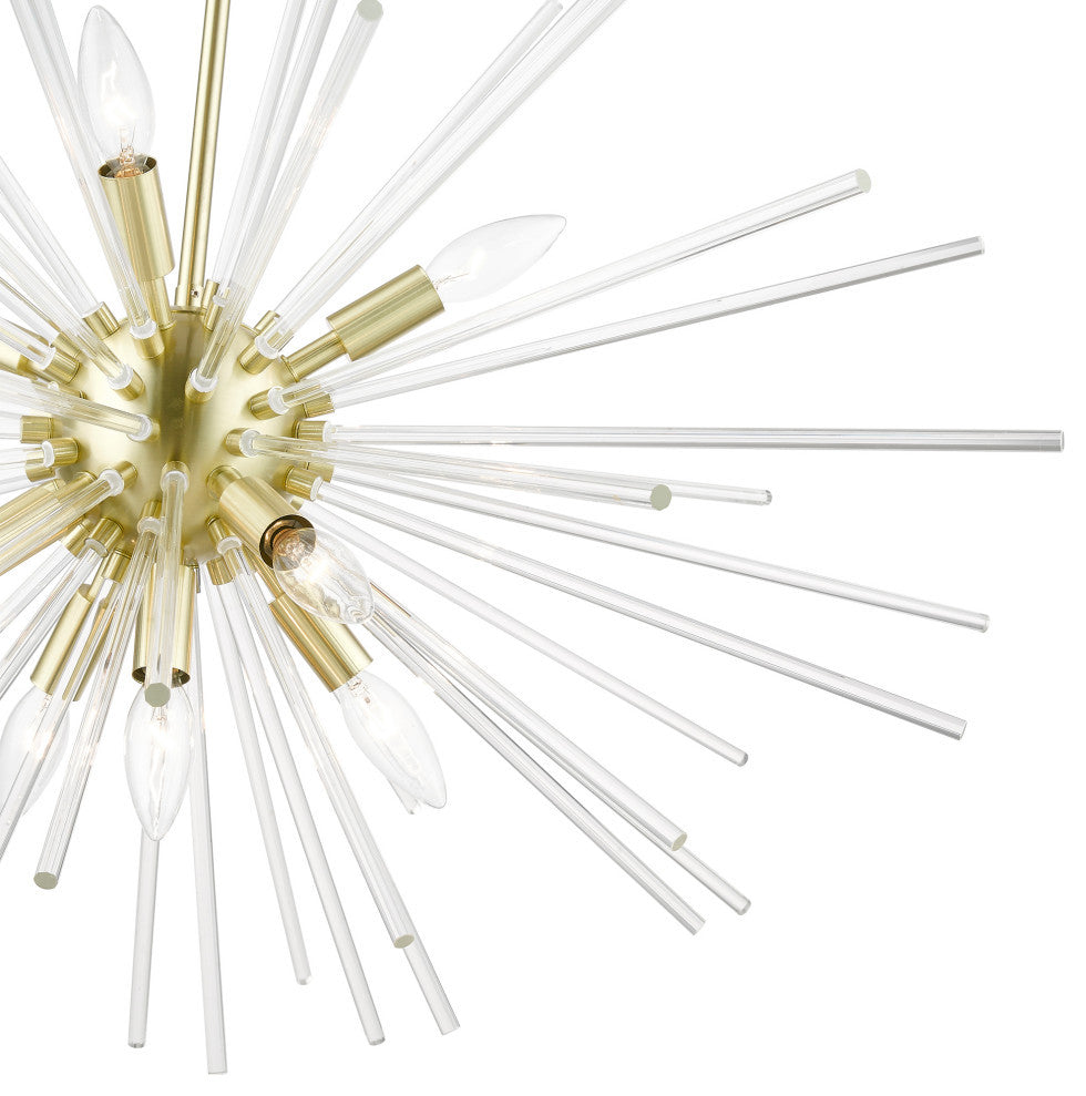 Utopia 9 Light Satin Brass Large Pendant Chandelier