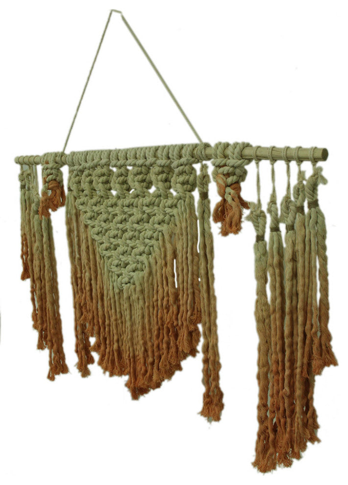 Orange Ombre Boho Style Macrame Wall Hanging 48 X 40 Inches