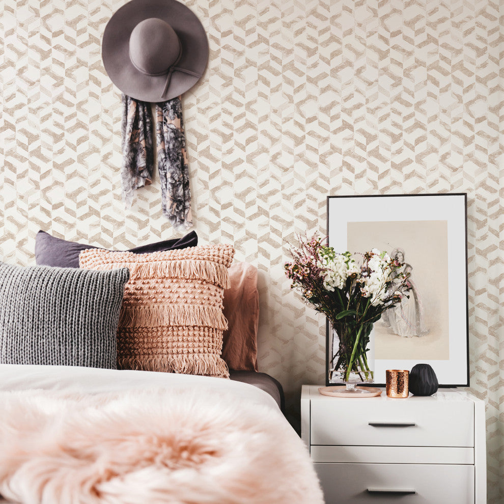 Instep Rose Gold Abstract Geometric Wallpaper Bolt