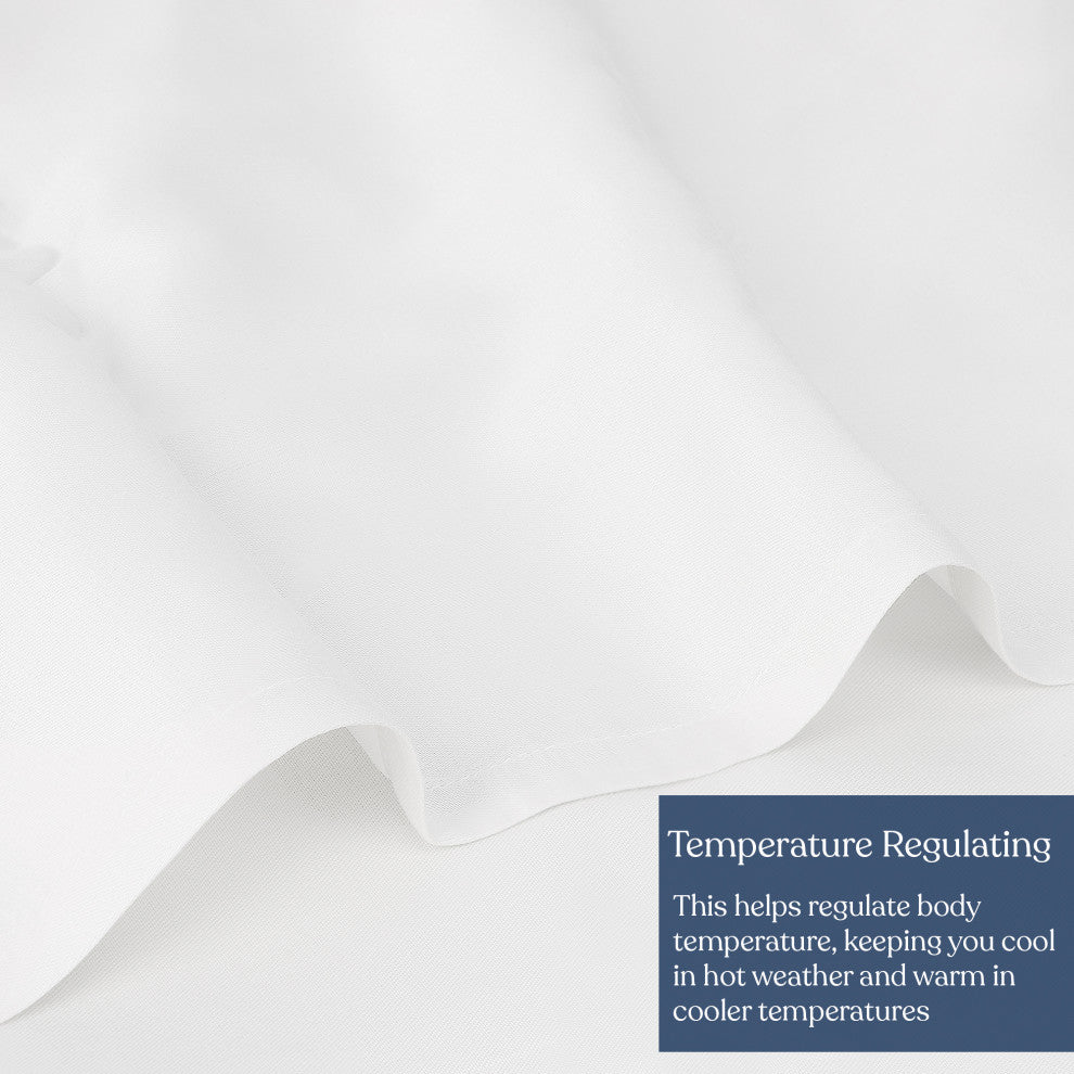 Delara 100% Eucalyptus Lyocell Tencel Sheet, 1 Flat Sheet Only, White, Full, 90"x105"