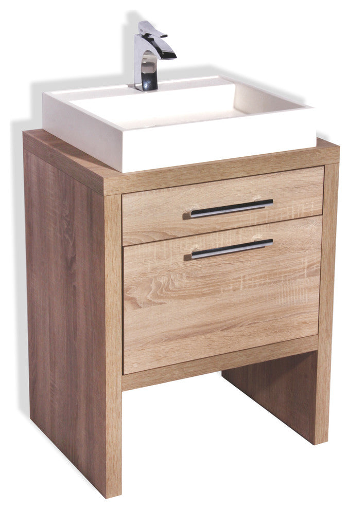 Montreal Oak Bathroom Vanity, Natural Oak, 32", With Sink