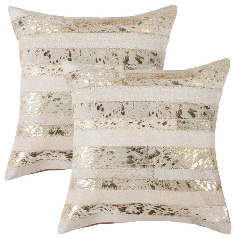 Natural Home Decor Torino Madrid Cowhide Pillow, 2-Piece