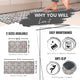 Paco Printed Kitchen Mat Red and Gray Tile Design 32" x 20"