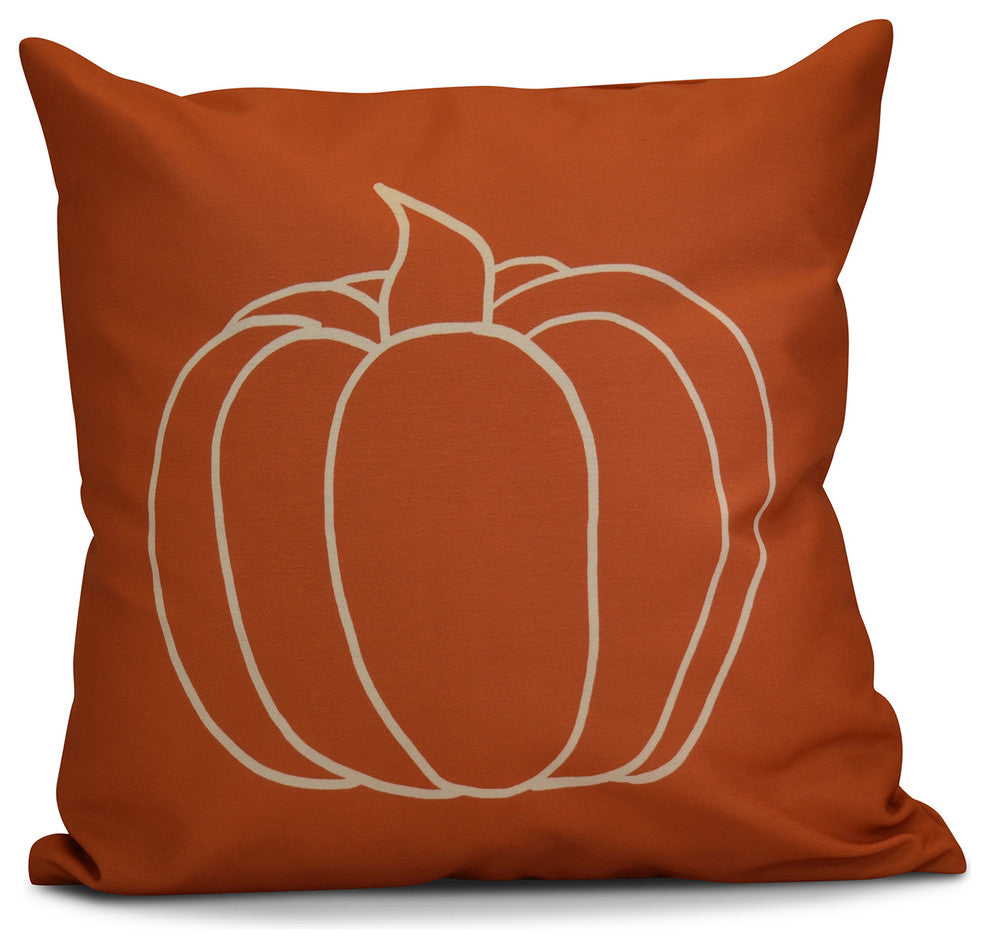 Pumpkin Pie Geometric Print Pillow, Orange, 18"x18"