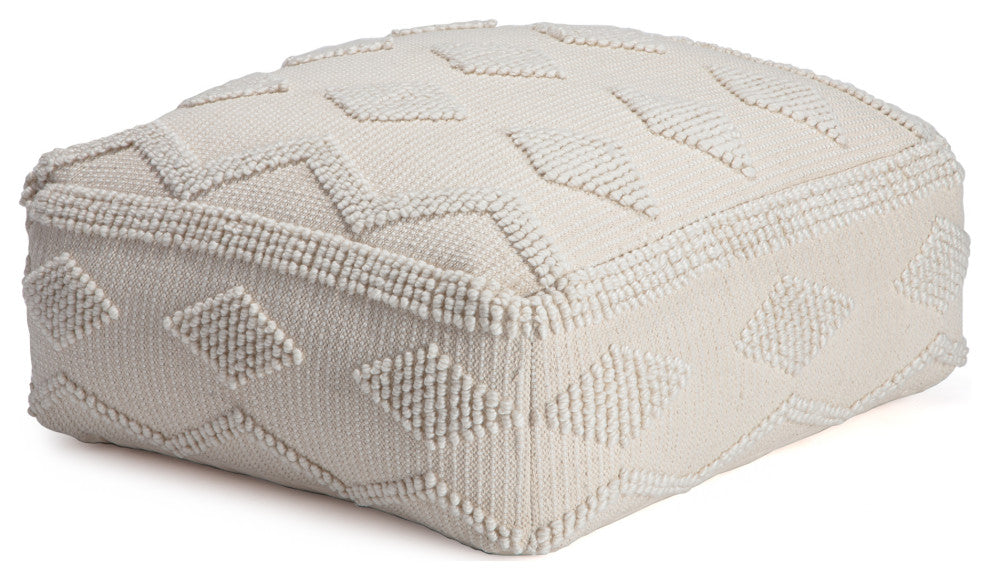 Maverick 34" x 34" x 16" Ivory Ottoman