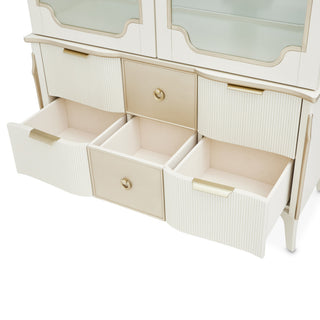 Full front view of cabinet, doors closed, on white background