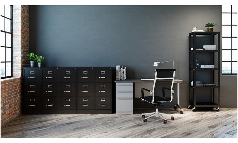 Hirsh 22-in Deep 3 Drawer - Letter Width - Vertical Metal File Cabinet - Black