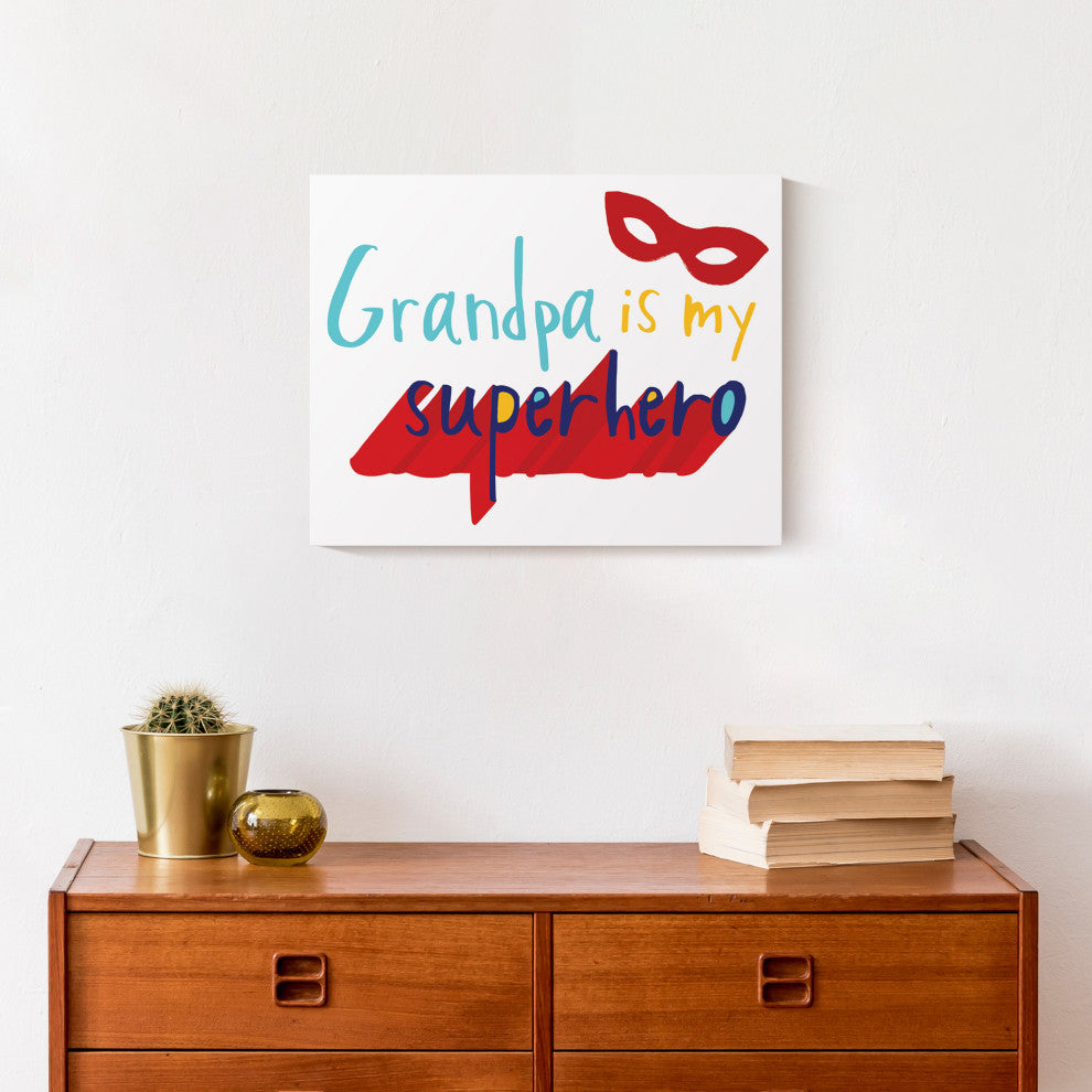 Superhero Grandpa 14x11 Canvas Wall Art