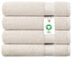 Delara 4-Piece 100% Organic Cotton Plush Bath Sheets, 36"x70", Ivory