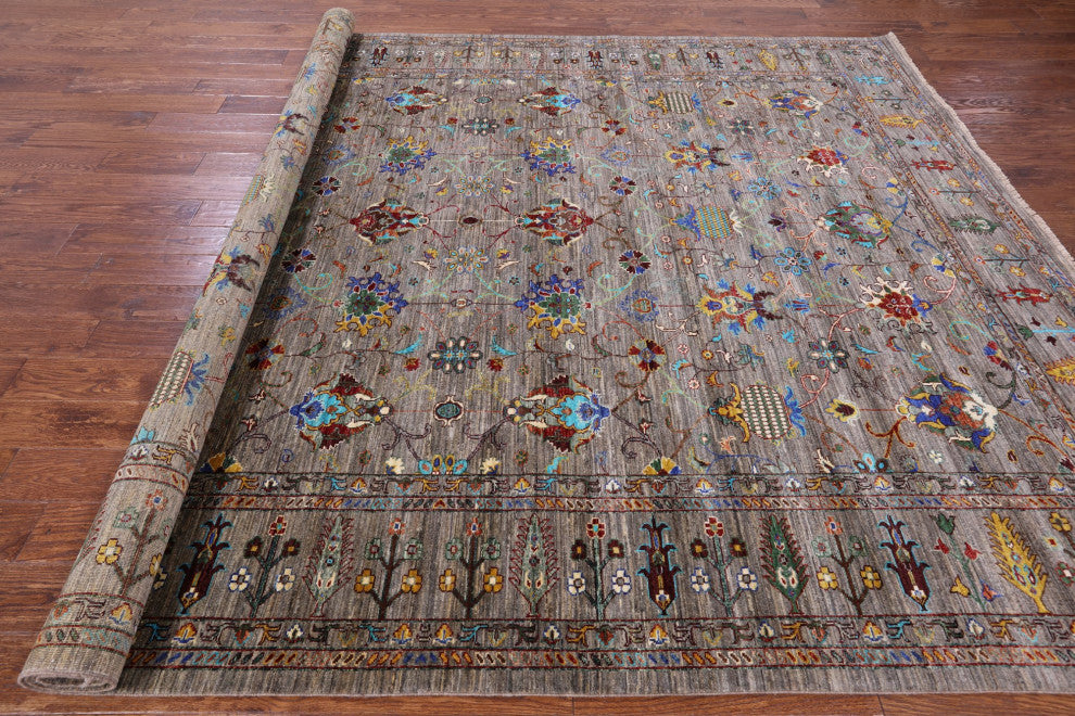 8' 5" X 11' 3" Hand Knotted Persian Tabriz Wool Rug - Q12148