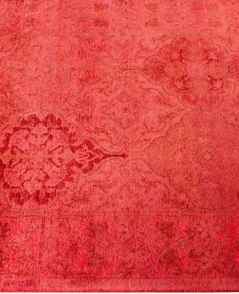 Overdyed One-of-a-Kind Hand-Knotted Area Rug Red, 2' 6" x 13' 9"
